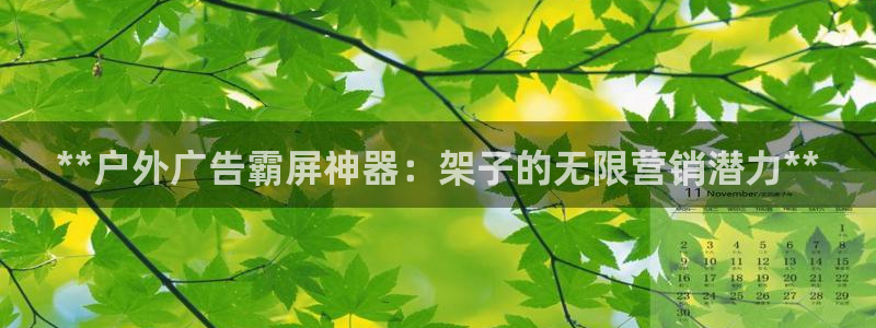 杏宇平台代理多少钱一个：**户外广告霸屏神器：架子的无限营销潜力**