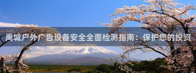 杏宇平台主管：禹城户外广告设备安全全面检测指南：保护您的投资