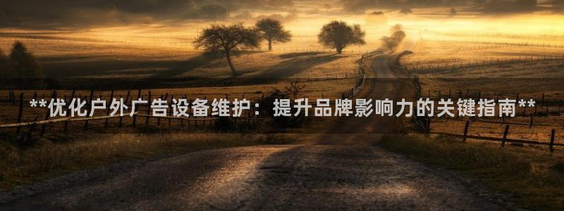 杏宇代理注册：**优化户外广告设备维护：提升品牌影响力的关键指南**