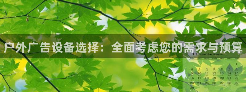 杏宇官方平台官网下载：户外广告设备选择：