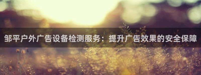 杏宇平台登录方法：邹平户外广告设备检测服务：提升广告效果的安全保障
